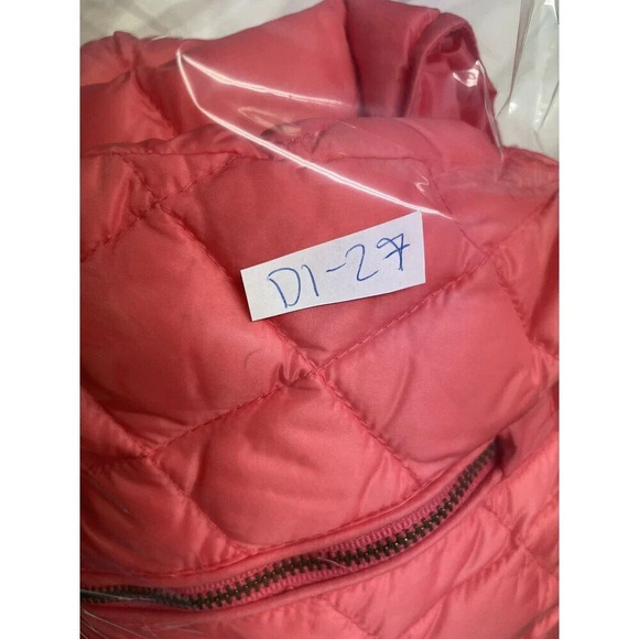 Talbots Down Quilted Puffer Vest Sz M Salmon Pink Womens Sleeveless Zip Pockets - Picture 10 of 11